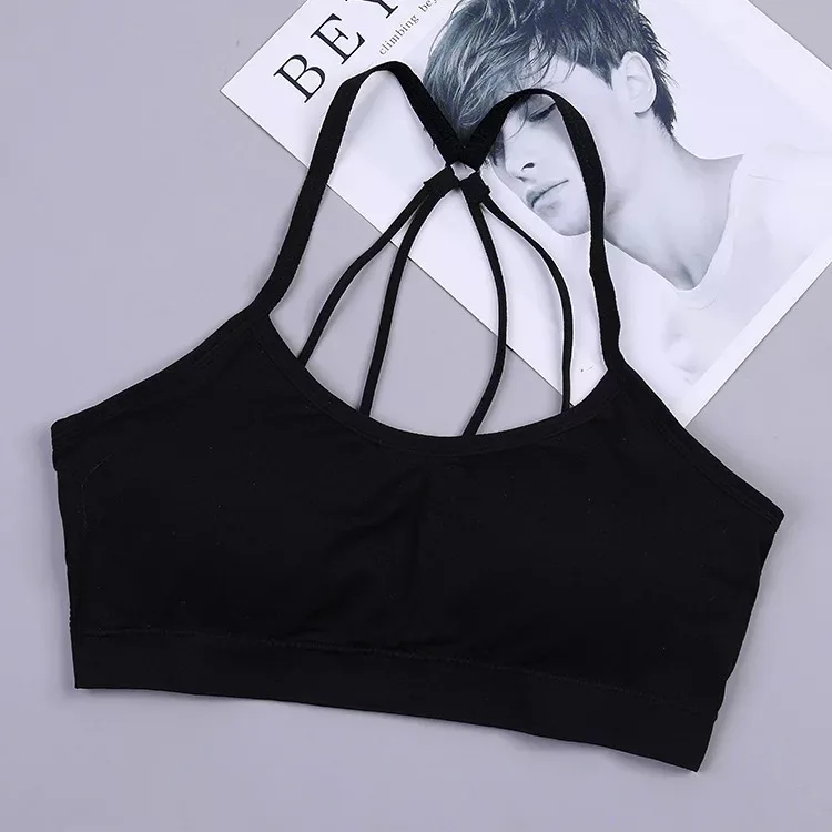 Bezszwowy sportowy biustonosz push-up do fitnessu Czarny 7009