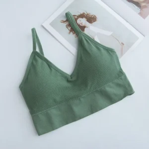 Bezszwowy top bandeau crop bez ramiączek Brązowy