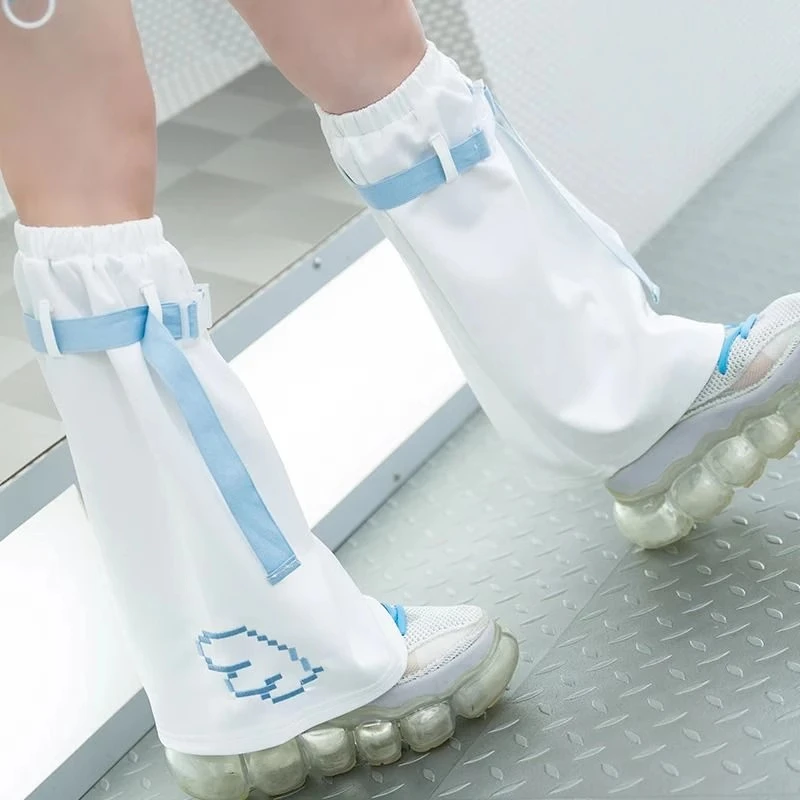 Biała bluza z kapturem Y2K kawaii z haftem oversizowa Rhodo