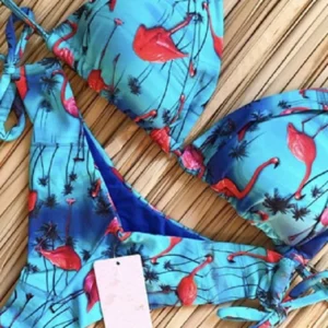 Bikini bandaż z nadrukiem brazylijskie Beżowy