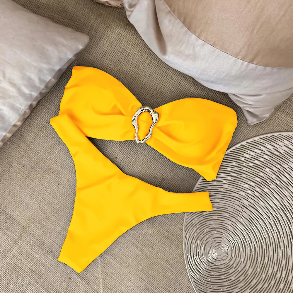 Bikini bandeau push-up brazylijskie stringi damskie Kolba