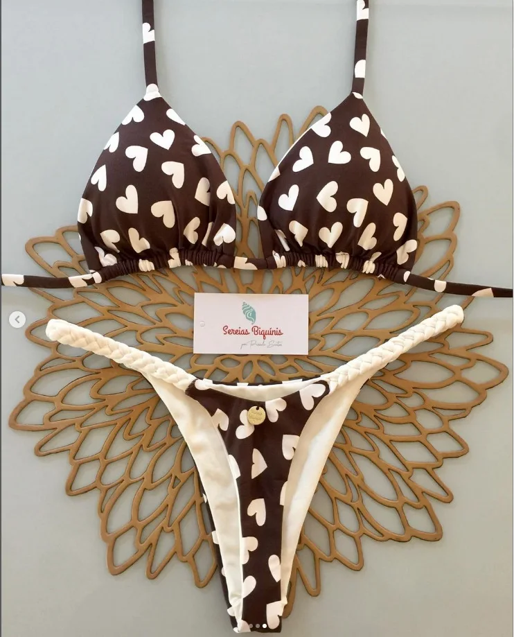 Bikini w cętki i paski — seksowny dwuczęściowy strój kąpielowy Jasny zielony