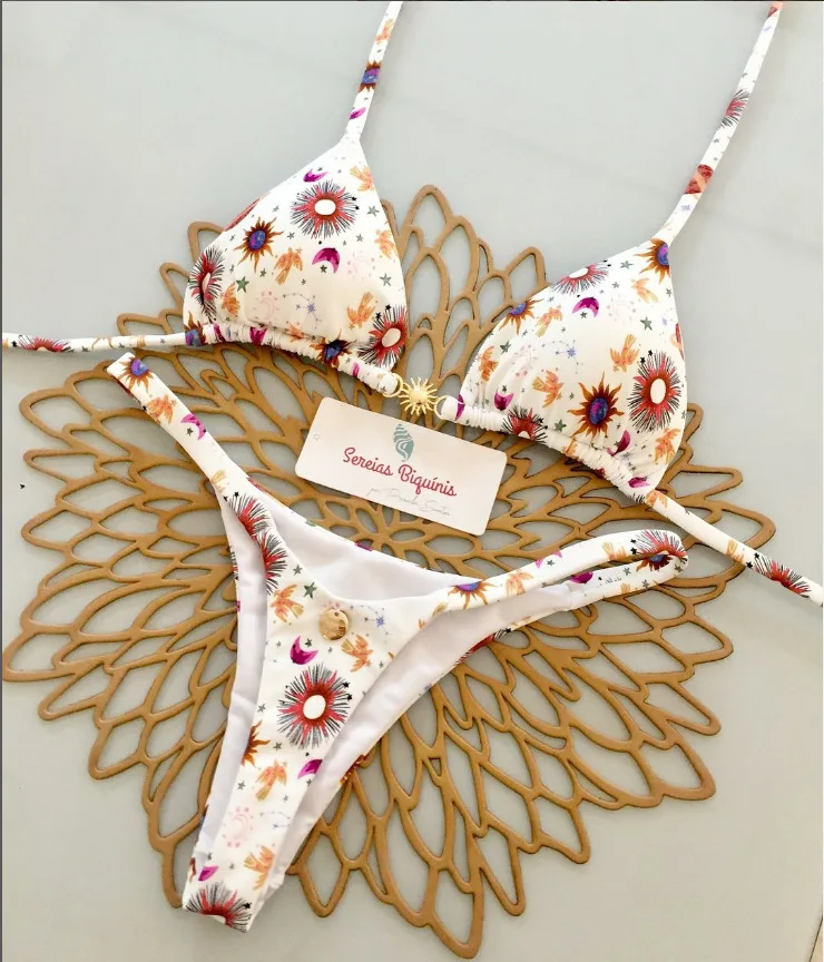 Bikini w cętki i paski — seksowny dwuczęściowy strój kąpielowy Morela