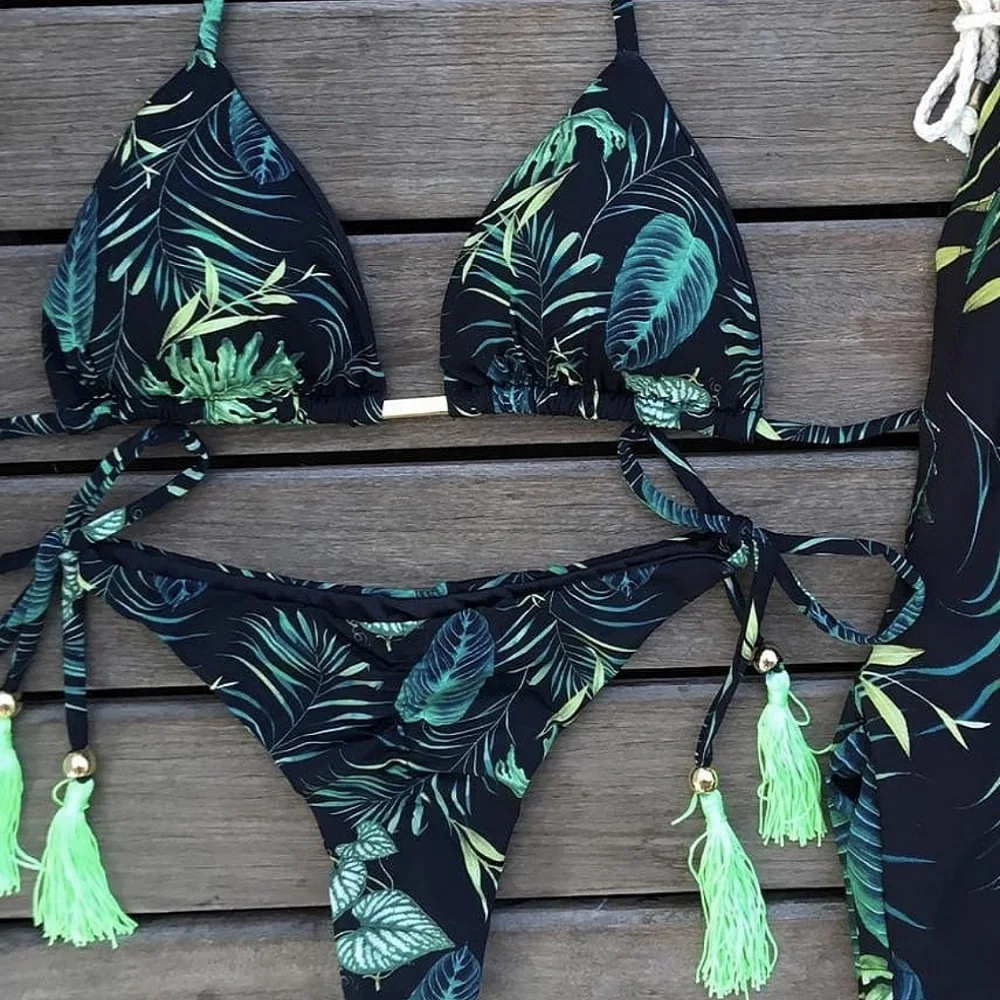 Bikini push-up damski strój kąpielowy beżowy brąz Beżowy