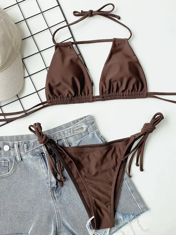 Bikini push-up z fiszbinami i wysokim stanem z wyściółką Niebieski