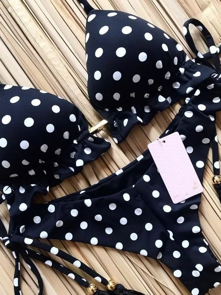 Bikini push-up z efektem unoszenia biustu Jasny żółty