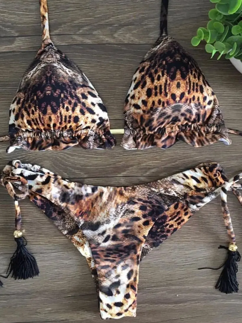 Bikini push-up z efektem unoszenia biustu Zielony fluorescencyjny