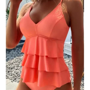 Bikini z wysokim stanem dwuczęściowy strój kąpielowy damski Niebieski