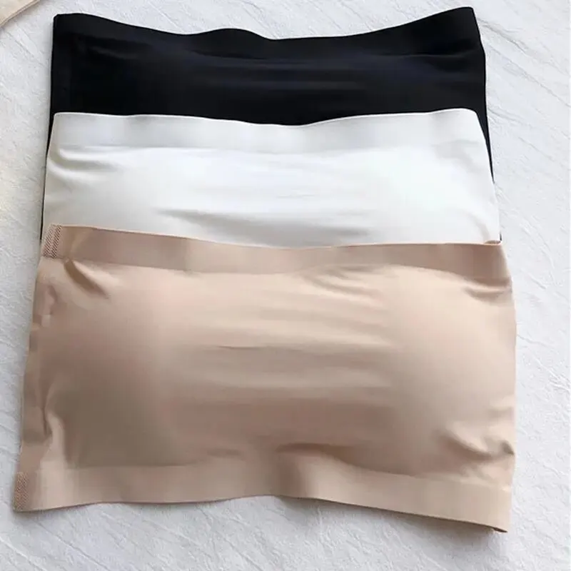 Biustonosz bandeau bez ramiączek z wkładkami Khaki