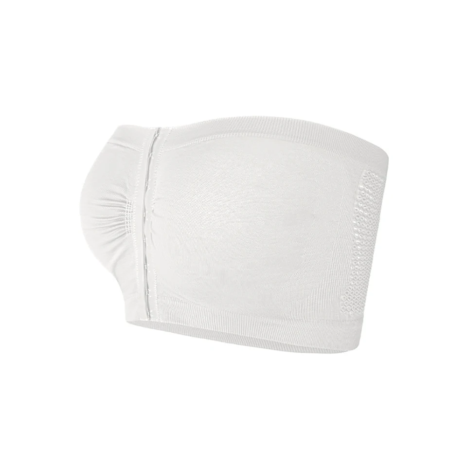 Biustonosz bandeau plus size bez ramiączek zapinany z przodu Fuksja