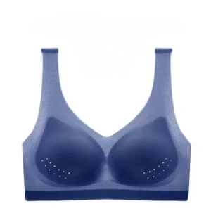 Bezszwowy biustonosz bralette bez fiszbin, ultracienki Niebieski