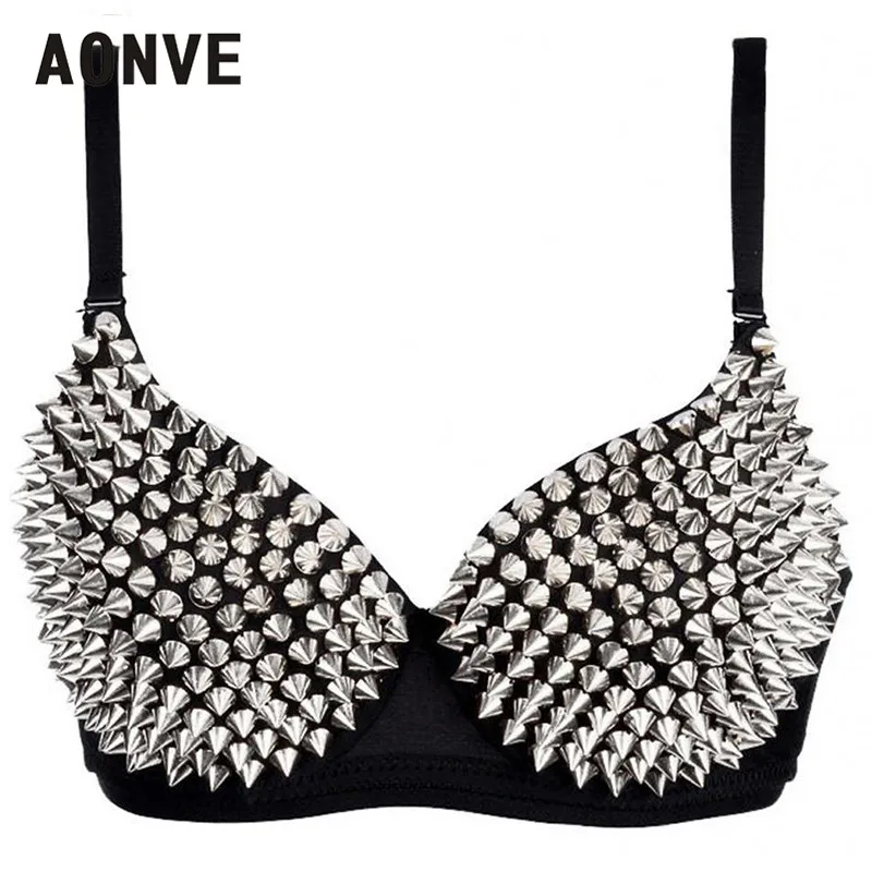 Biustonosz-bralette z cekinami i strasami, głęboki dekolt Sliver