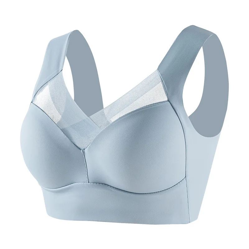 Biustonosz bralette crop top bez fiszbin - oddychający Błękitny