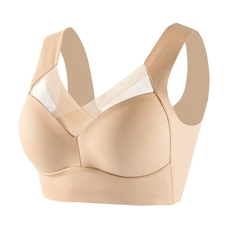 Biustonosz bralette crop top bez fiszbin - oddychający Brązowy