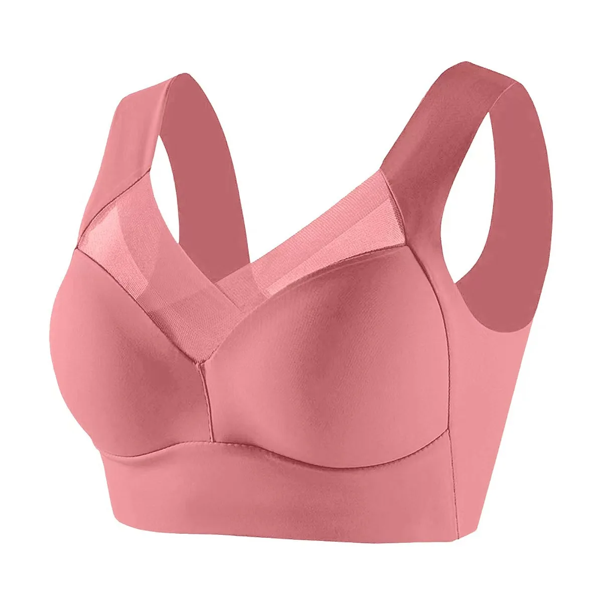 Biustonosz bralette crop top bez fiszbin - oddychający Różowy
