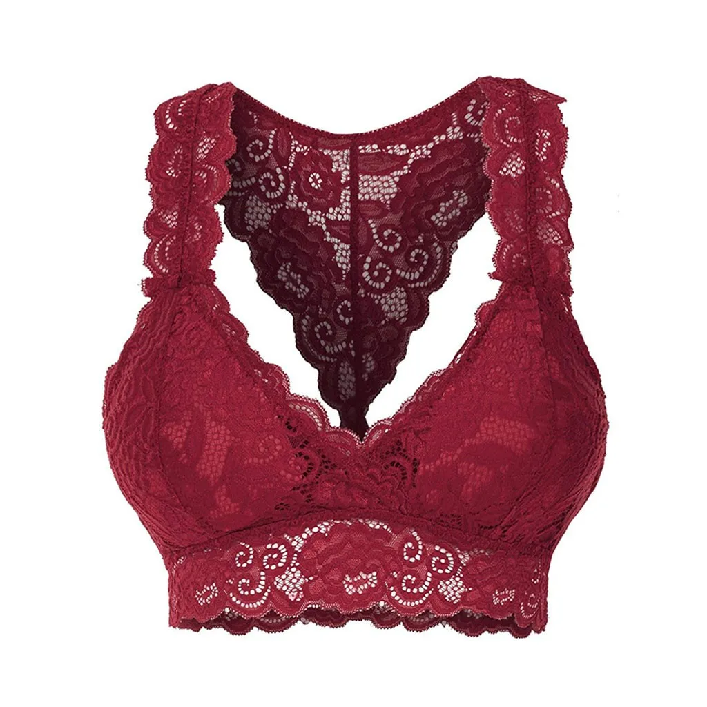 Biustonosz bralette w serek duże rozmiary S-3XL Burgundia