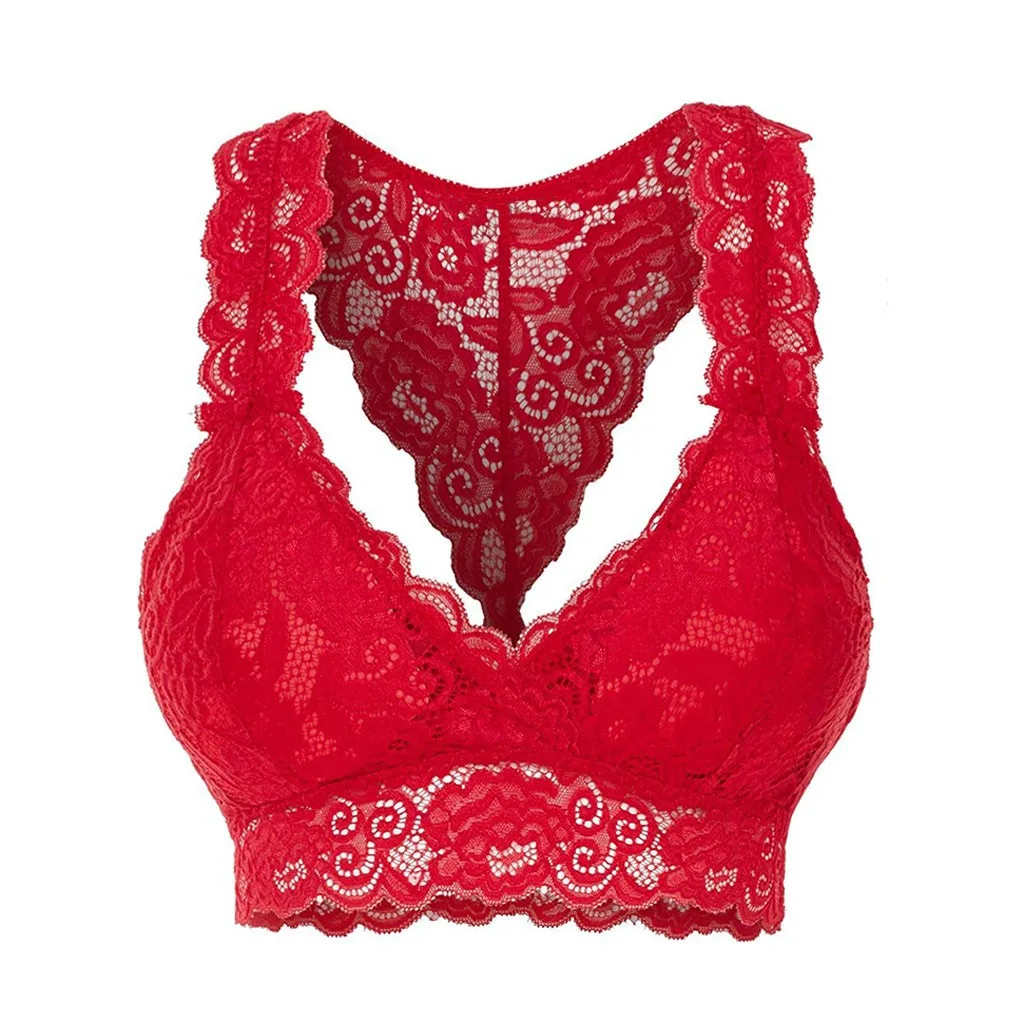 Biustonosz bralette w serek duże rozmiary S-3XL Czerwony