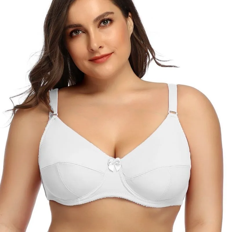Biustonosz minimizer Plus Size pełne pokrycie D E F Biały
