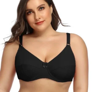 Biustonosz minimizer Plus Size pełne pokrycie D E F Czarny
