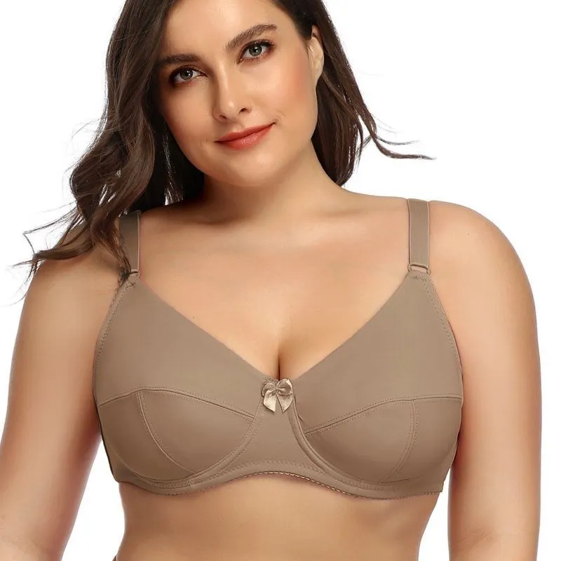 Biustonosz minimizer Plus Size pełne pokrycie D E F Khaki
