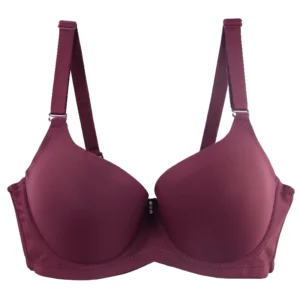 Biustonosz pełny kubek cienki Plus Size beżowy czarny Burgundia
