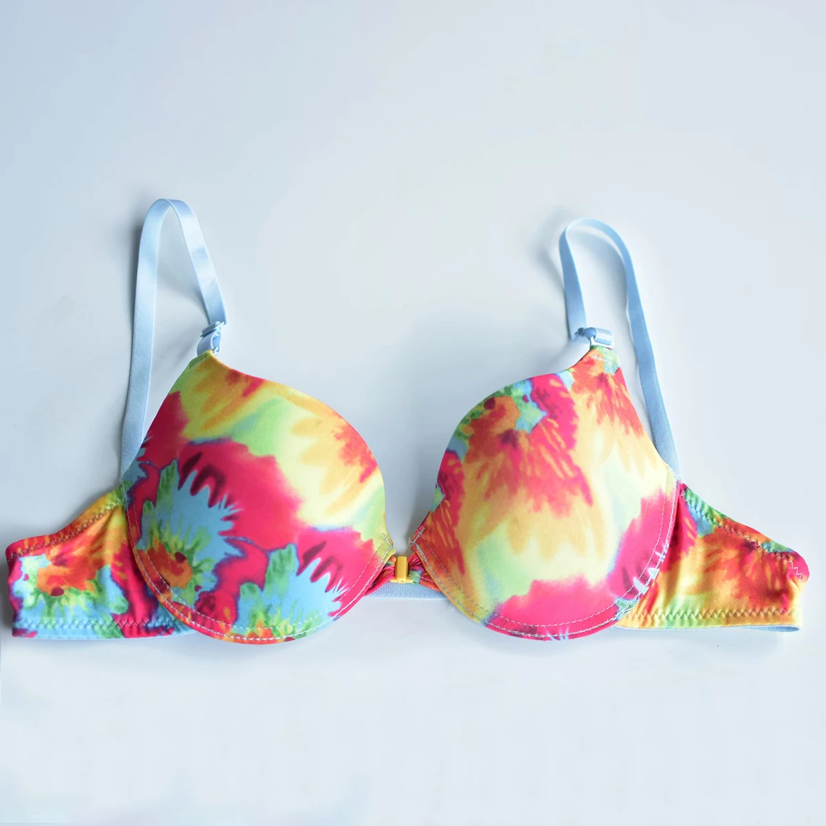 Biustonosz push-up z zapięciem z przodu bez pleców plus size Biały