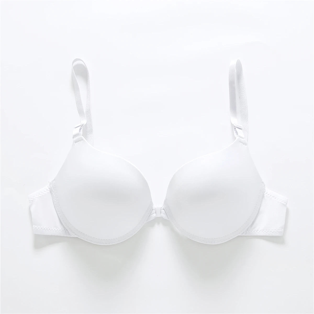 Biustonosz push-up z zapięciem z przodu bez pleców plus size Błękitny