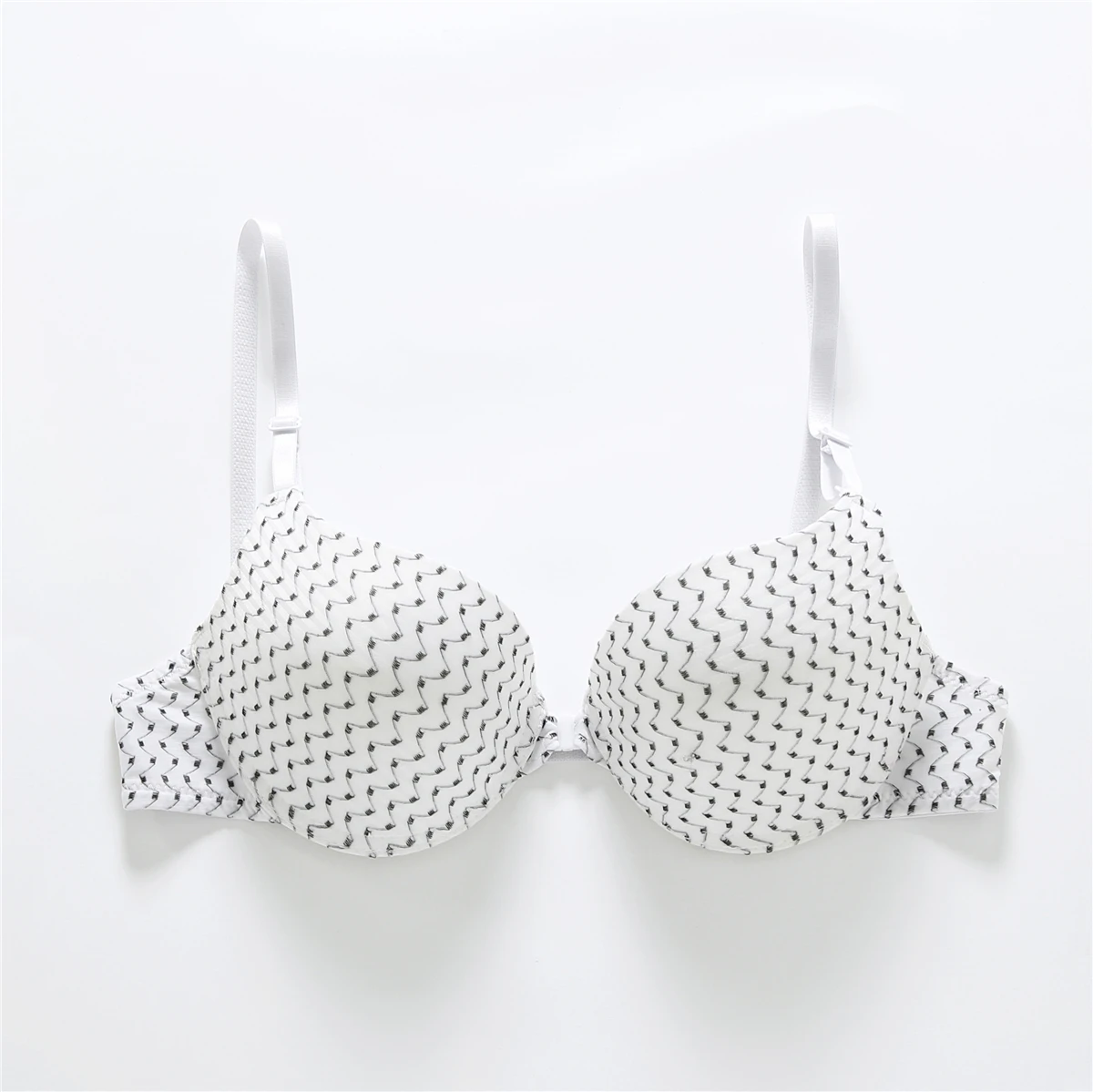 Biustonosz push-up z zapięciem z przodu bez pleców plus size Czarny