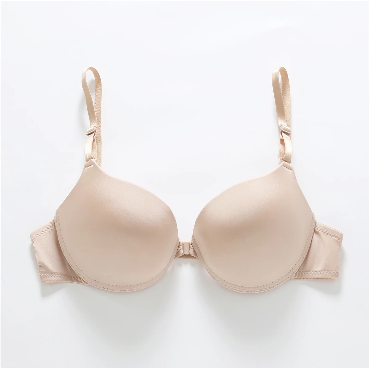 Biustonosz push-up z zapięciem z przodu bez pleców plus size Czerwony