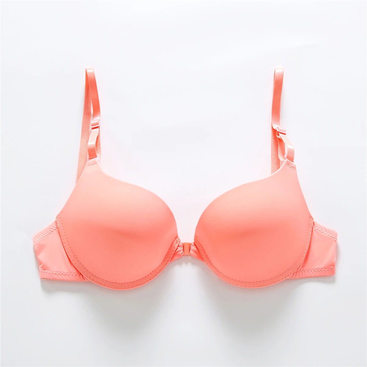 Biustonosz push-up z zapięciem z przodu bez pleców plus size Khaki