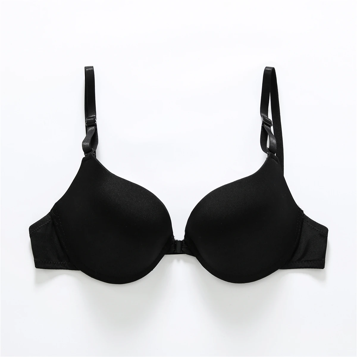 Biustonosz push-up z zapięciem z przodu bez pleców plus size Pomarańczowy
