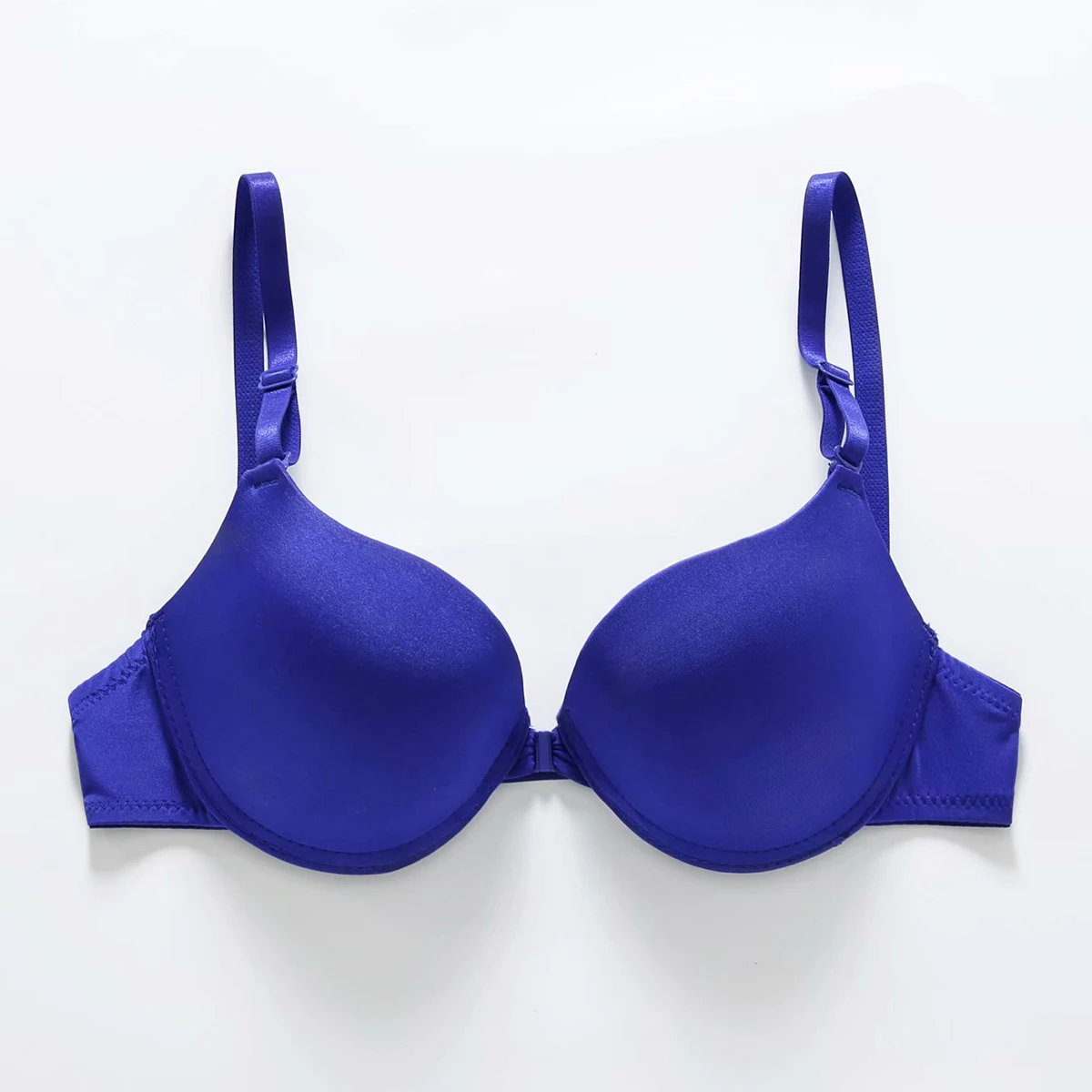 Biustonosz push-up z zapięciem z przodu bez pleców plus size Srebrny