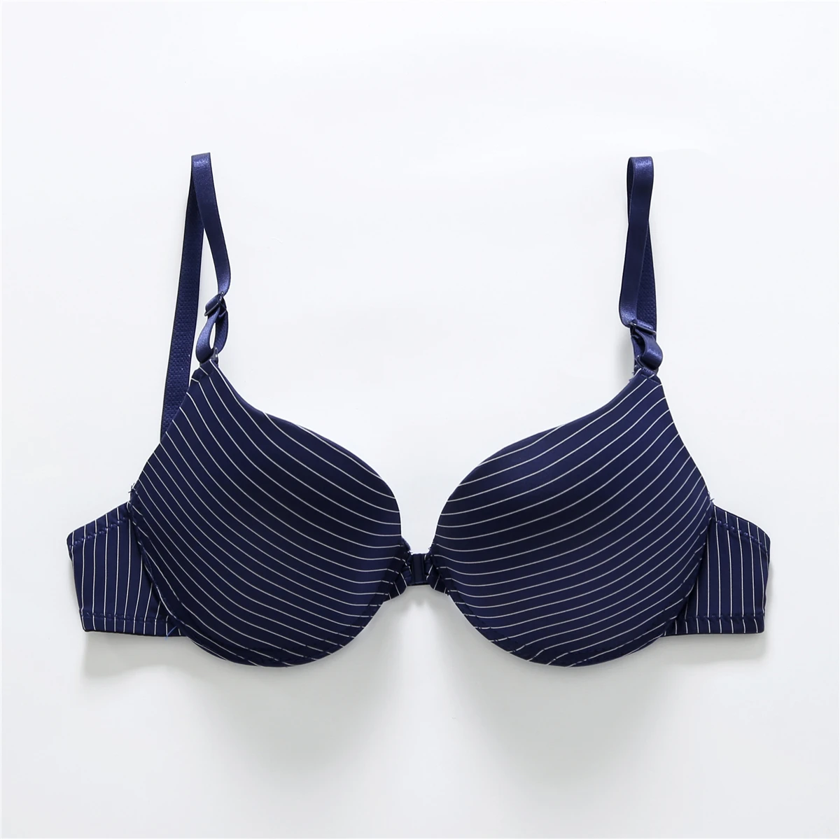 Biustonosz push-up z zapięciem z przodu bez pleców plus size Zielony