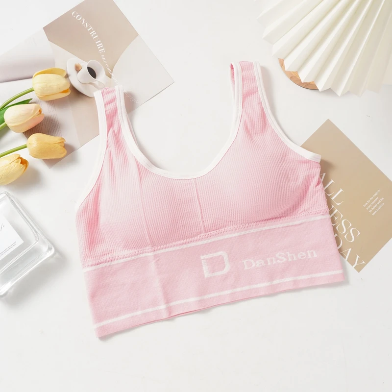Biustonosz sportowy bezszwowy braletka plus size Błękitny