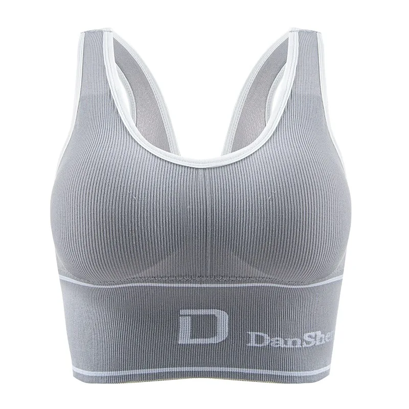 Biustonosz sportowy bezszwowy braletka plus size Niebieski