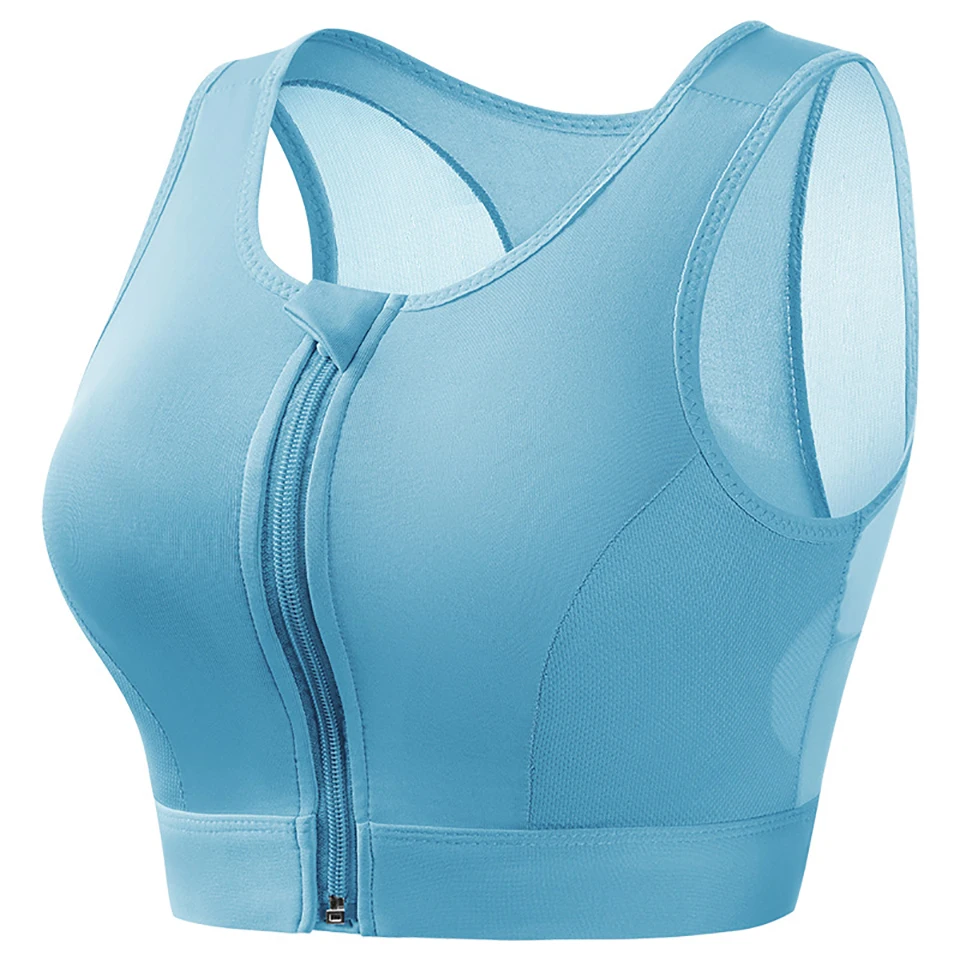 Sportowy biustonosz plus size zapinany z przodu z wkładkami Brązowy