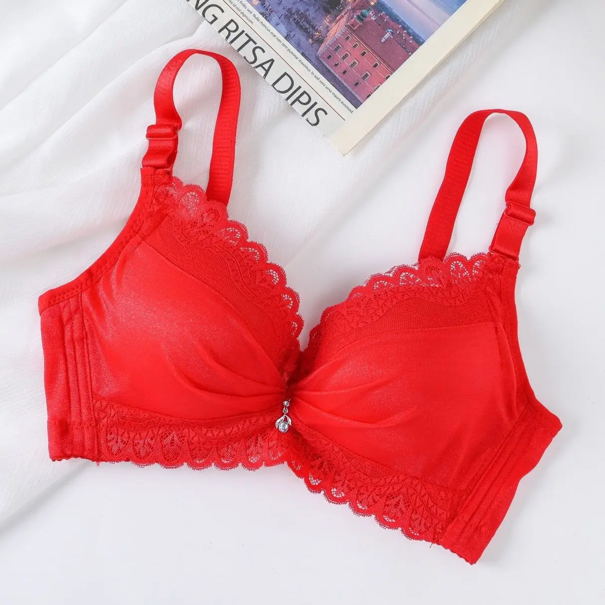 Biustonosz ultra push up 8 cm wkładki dla miseczek A/B Niebieski
