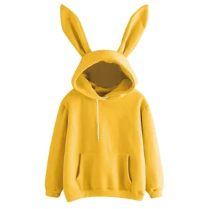 Bluza damska Harajuku z motywem króliczka plus size żółty fluorescencyjny