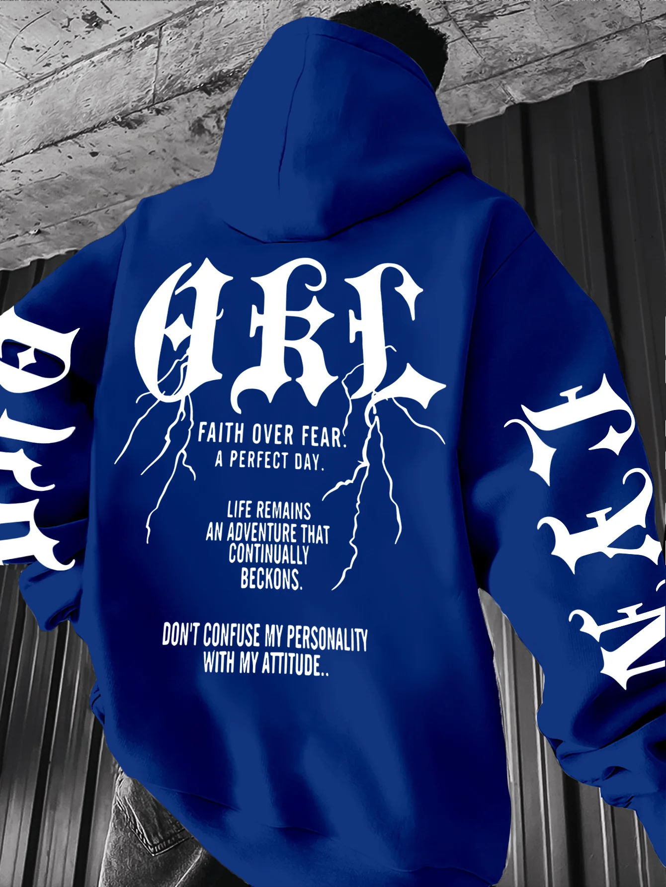 Bluza z kapturem gotycka unisex Y2K streetwear Brązowy