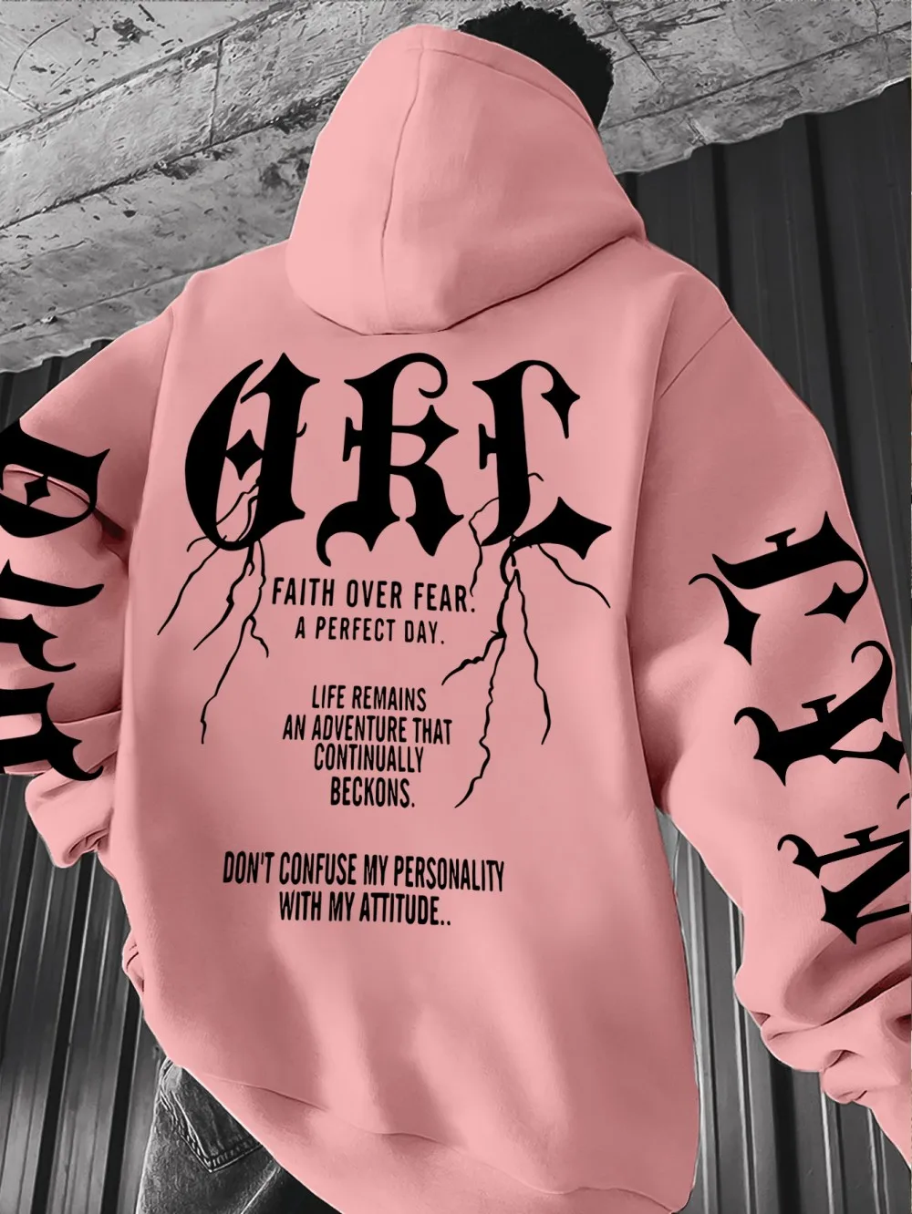 Bluza z kapturem gotycka unisex Y2K streetwear Ciemnoszary