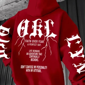 Bluza z kapturem gotycka unisex Y2K streetwear Szary