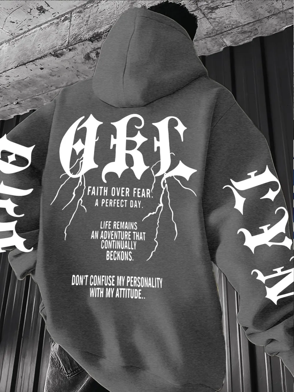 Bluza z kapturem gotycka unisex Y2K streetwear Zielony