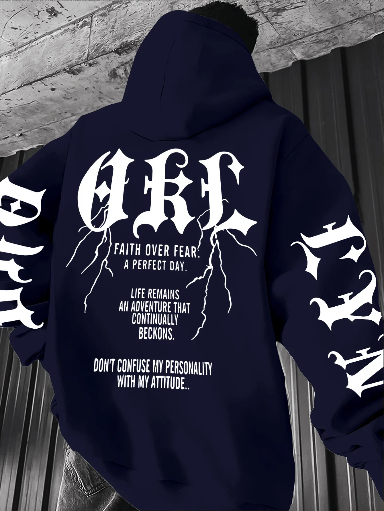 Bluza z kapturem gotycka unisex Y2K streetwear Złoto