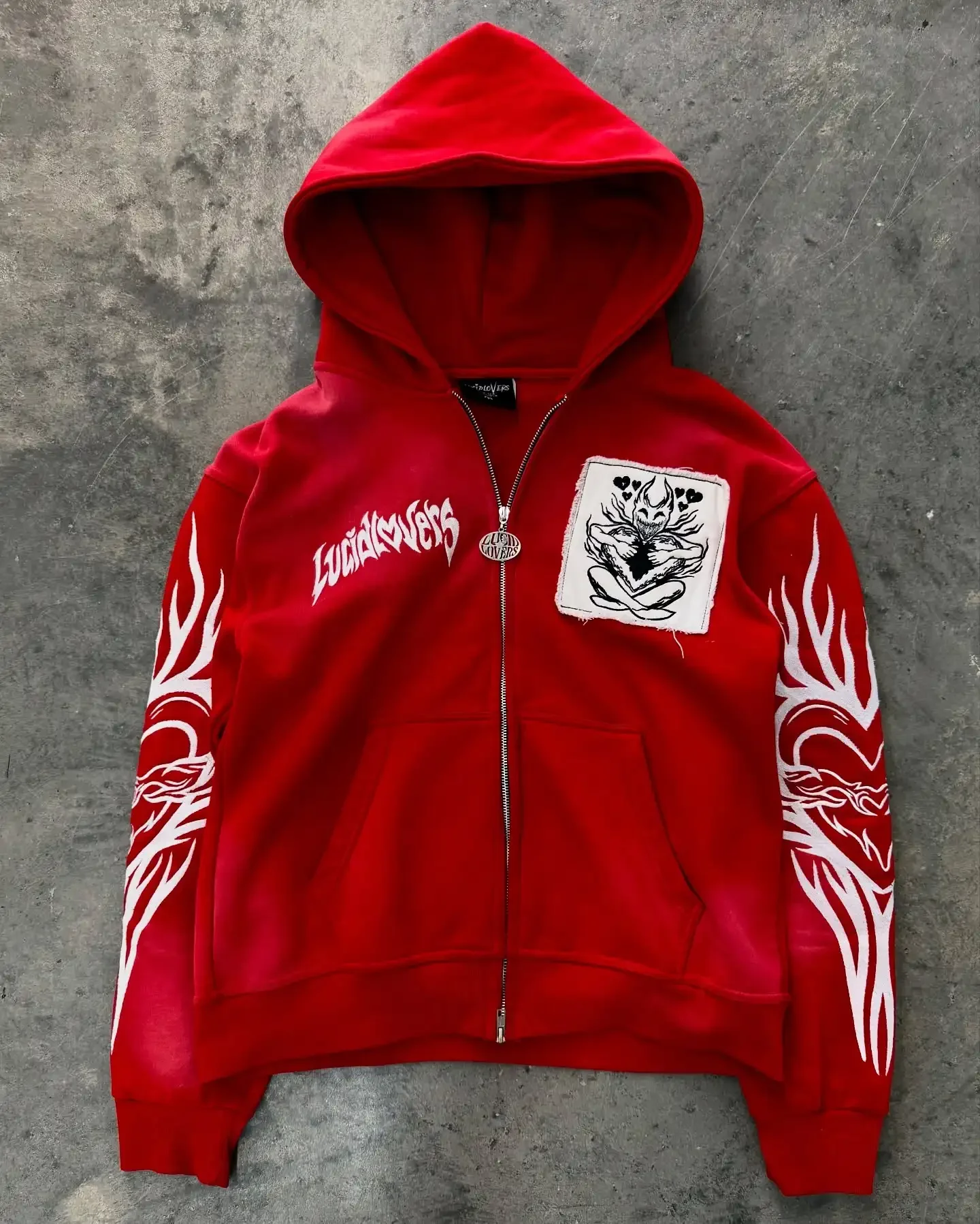 Bluza z kapturem Y2K z zamkiem oversize streetwear Błękitny