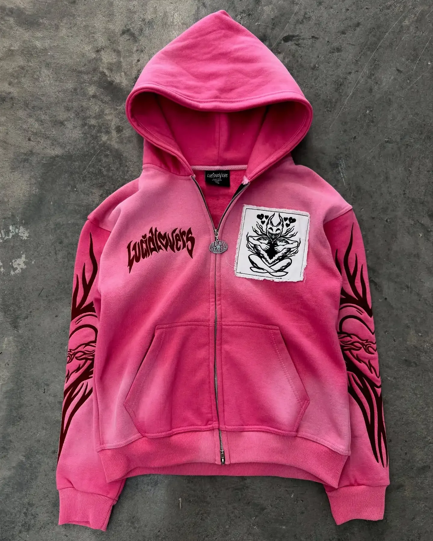 Bluza z kapturem Y2K z zamkiem oversize streetwear Zielony