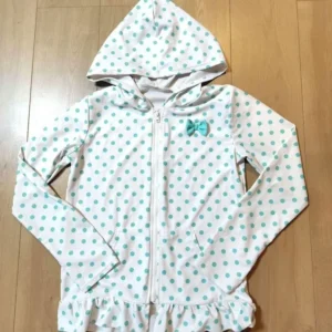 Bluza z kapturem w groszki z kokardą styl Harajuku Biały