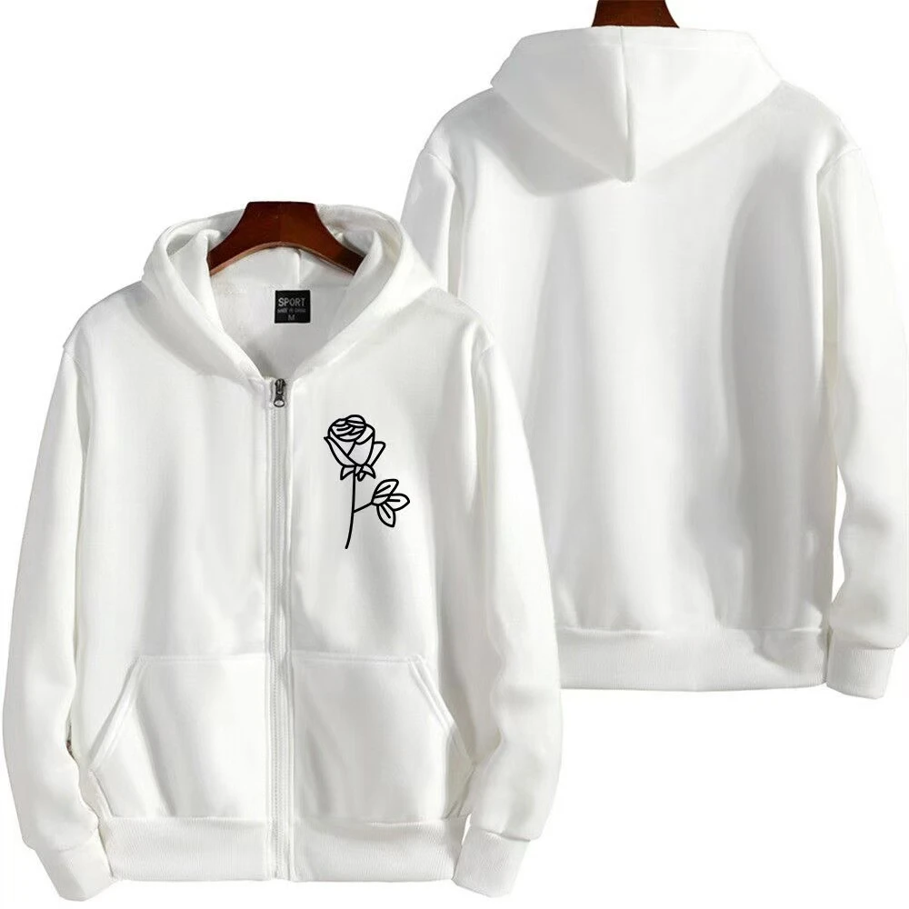 Bluza z kapturem unisex w jednolitym kolorze Biały