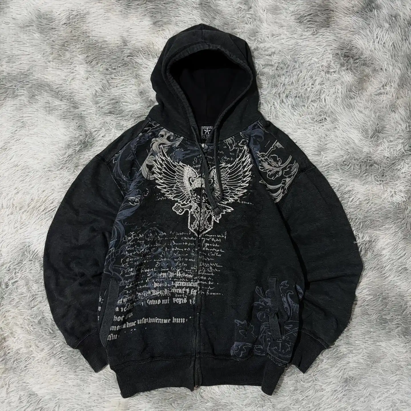 Bluza na zamek oversize Y2K streetwear damska Beżowy