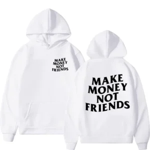 Bluza z napisem I Need Money oversize streetwear Błękitny