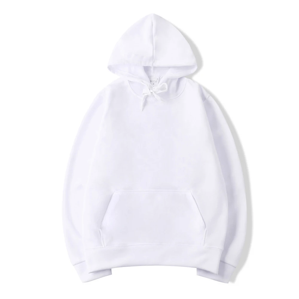 Bluza oversize z kapturem w jednolitym kolorze Biały